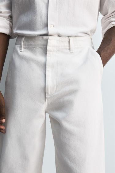 PANTALON CHINO DENIM LIMITED EDITION - Blanc cassé de Zara - Image 4