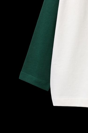 Zara RAGLAN SLEEVE T-SHIRT - Green