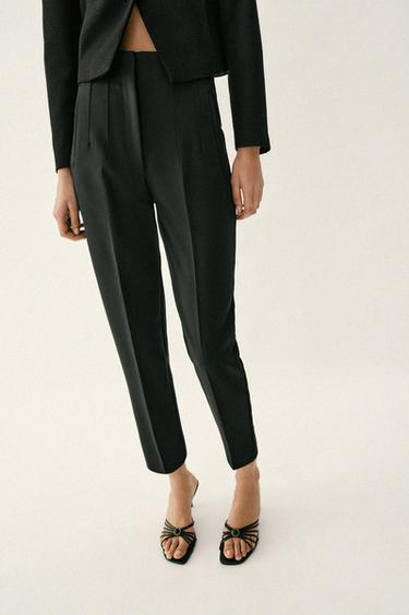 Pantalon Zara Simili Cuir Noir - Taille XS - Coupe Skinny Cheville Zippée