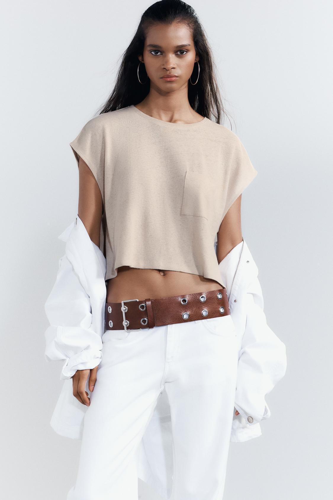 LINEN T-SHIRT WITH POCKET