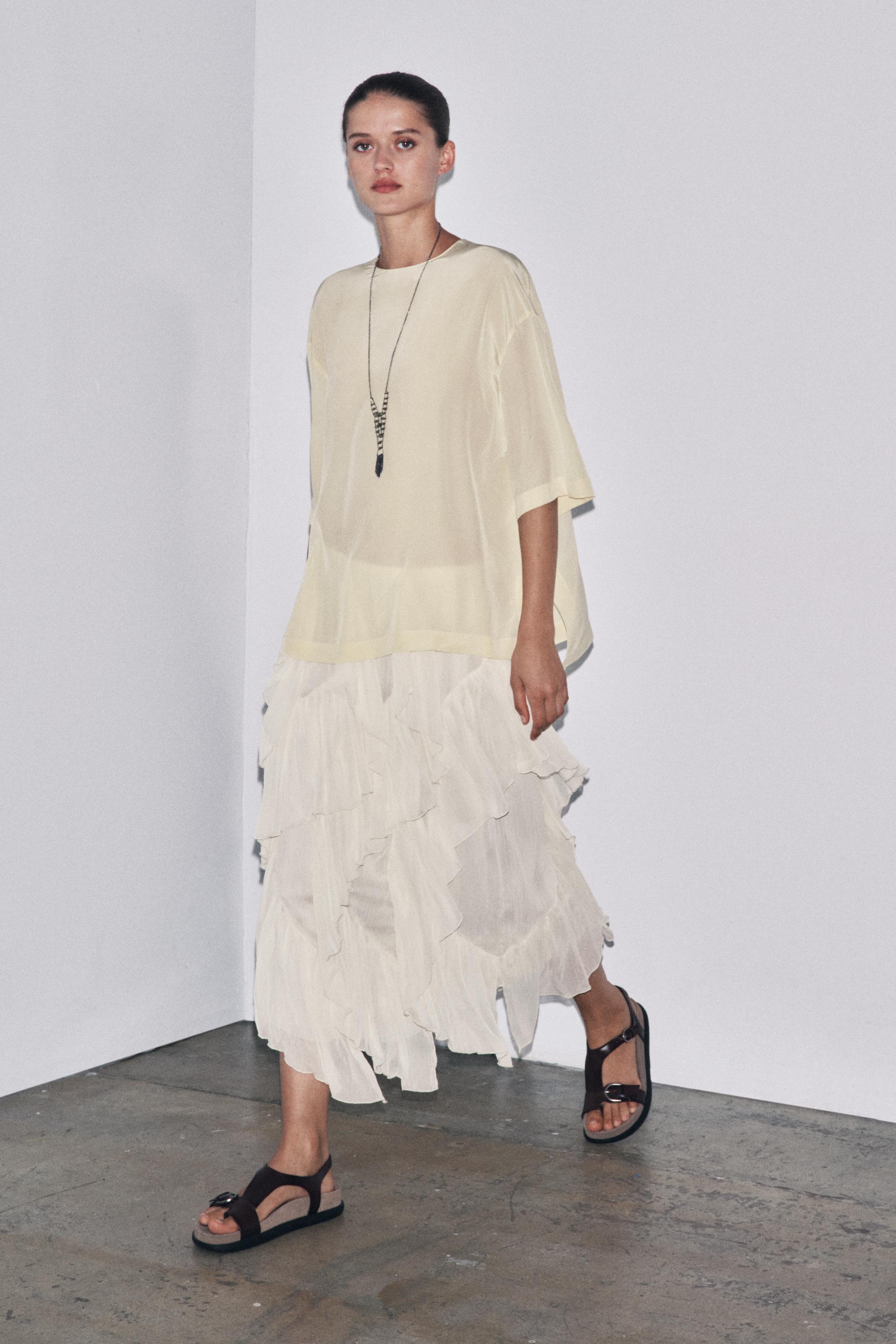 TOP MANCHES COURTES EN SOIE ZW COLLECTION LIMITED EDITION