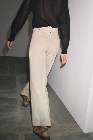 JEAN COUPE LARGE ET TAILLE HAUTE COLLECTION ZW - Écru de Zara - Image 2