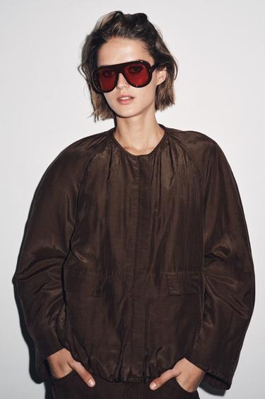 VESTE MATELASSÉE À POCHES ZW COLLECTION - Marron de Zara - Image 4