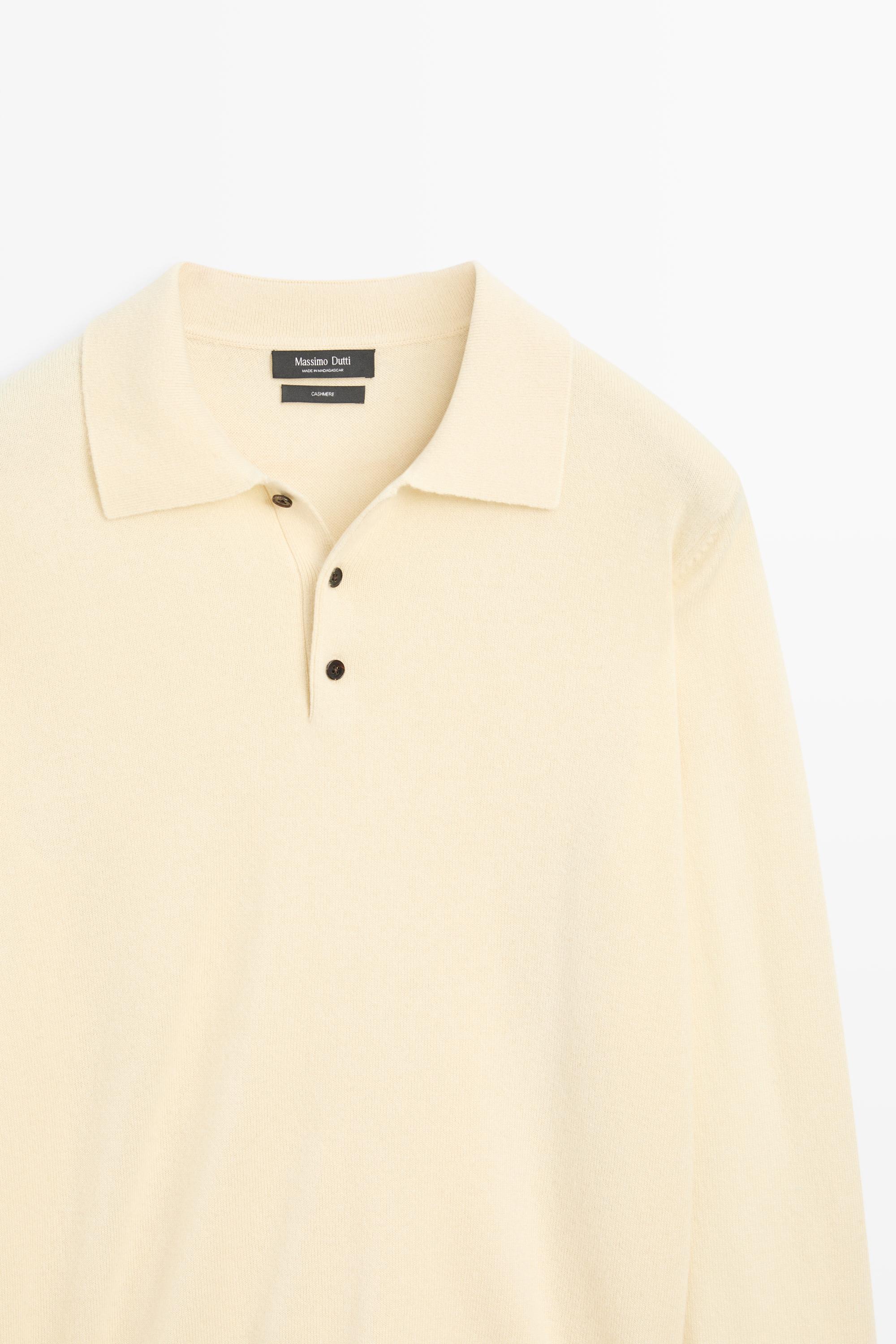 Pull polo en maille 100 % cachemire