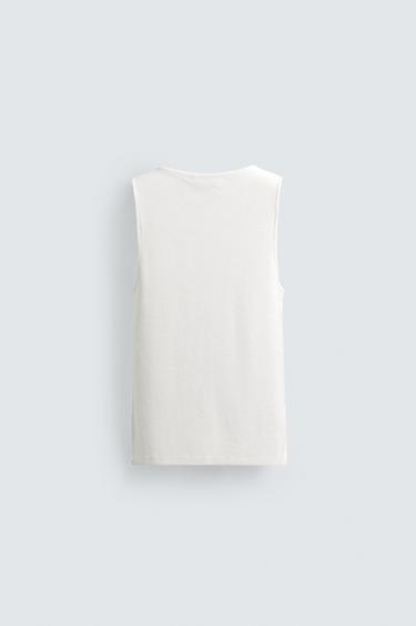 DÉBARDEUR CÔTELÉ - Blanc de Zara - Image 7