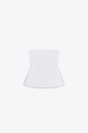 INTERLOCK BANDEAU TOP - White by Zara