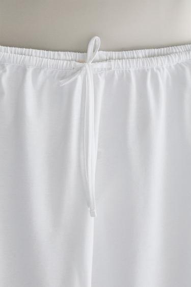 PANTALON LONG EN COTON - Blanc de Zara - Image 2