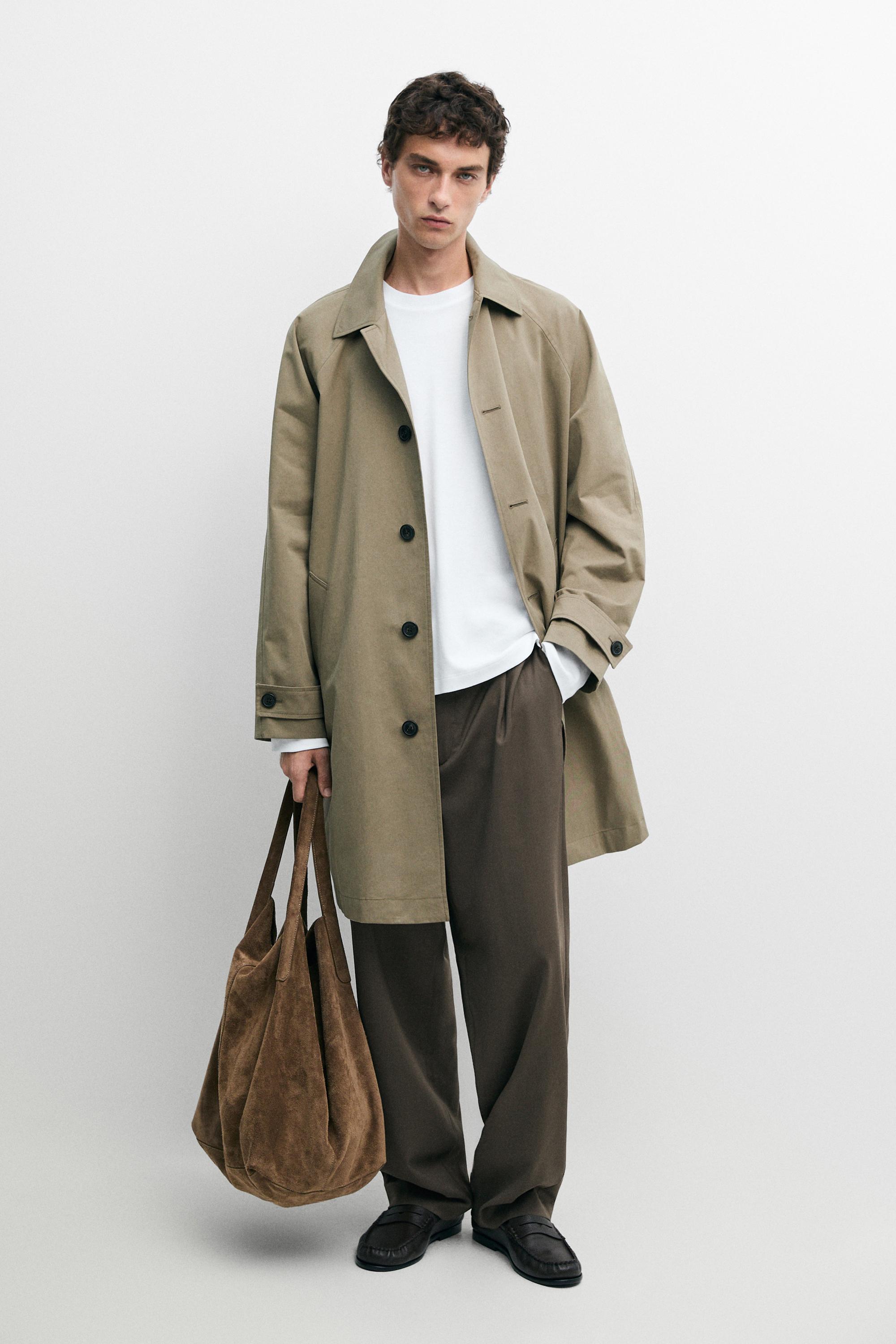 Oversize long 100% cotton trench coat - Black gold | ZARA United