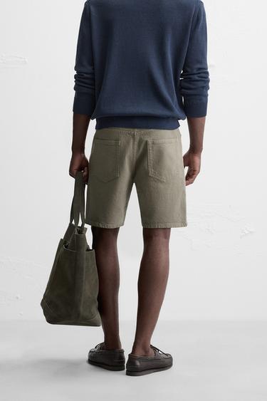 BERMUDA EN DENIM REGULAR FIT - Kaki de Zara - Image 2