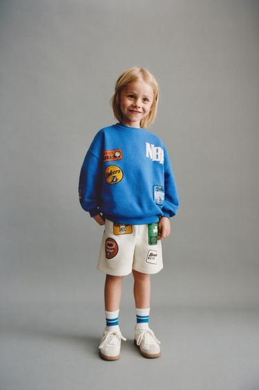 NBA TEAM PATCH BERMUDA SHORTS - Ecru by Zara