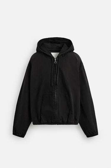 DENIM-JACKE MIT KAPUZE - Schwarz von Zara - Bild 0