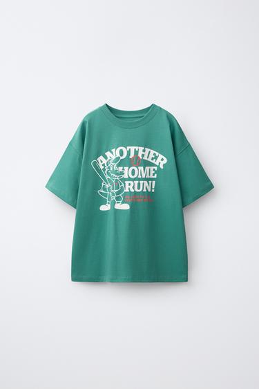 CAMISETA ESTAMPADO VARSITY - Verde de Zara