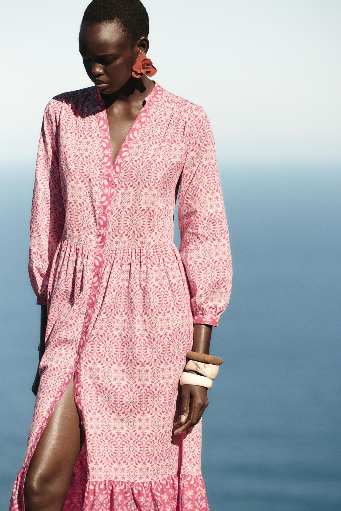 PRINTED MIDI DRESS