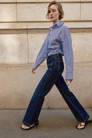 Z1975 BOOTCUT FIT HIGH-WAIST JEANS WITH SEAM DETAIL - Blue by Zara - Image 3