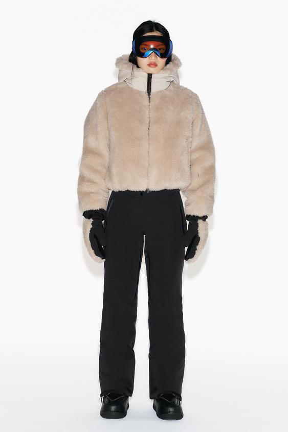 SHORT FAUX FUR HOODIE RECCO® TECHNOLOGY SKI COLLECTION