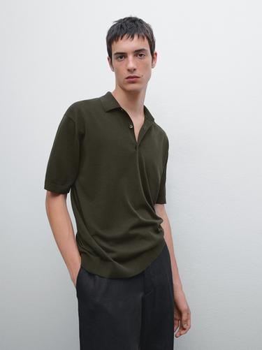 Zara Short sleeve knit polo shirt - 548