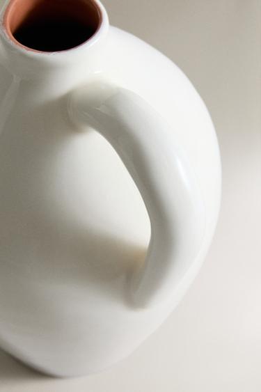 EARTHENWARE JUG WITH HANDLE - White by Zara - Image 2