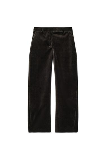 ZW COLLECTION VELVET CARROT FIT TROUSERS