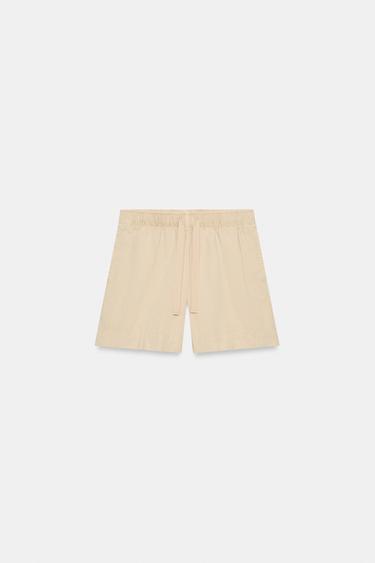 100% COTTON BERMUDA SHORTS WITH ELASTIC WAIST - Sand by Zara - Image 5