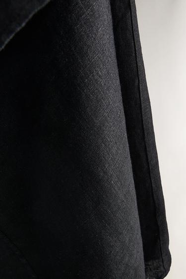 LONG LINEN BEACH CROSSOVER SARONG - Black by Zara - Image 4