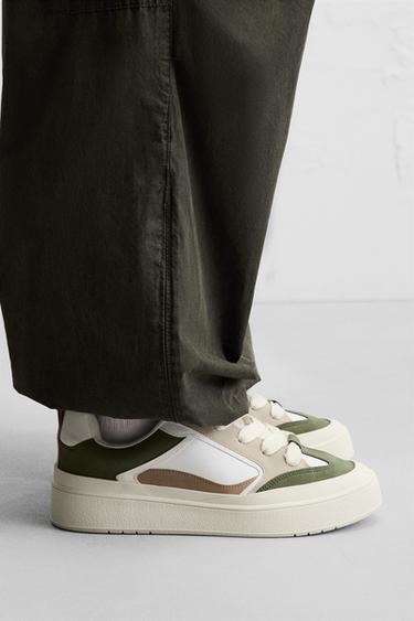 TÊNIS COM VOLUME E CADARÇO MAXI - Verde da Zara - Imagem 0