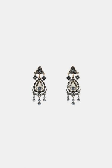 PENDIENTES METÁLICOS FLOR JOYAS - Oro viejo de Zara