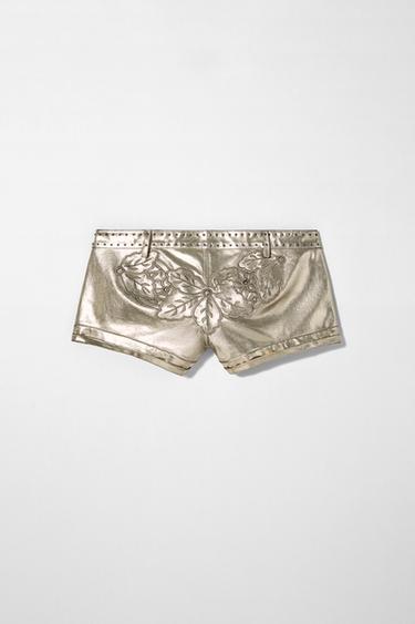 SHORT MÉTALLISÉ EN CUIR KATE MOSS X ZARA - Argent de Zara - Image 2