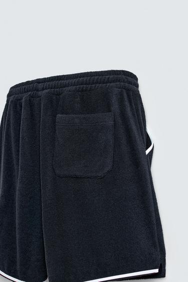 CONTRAST TOWELLING BERMUDA SHORTS - Navy blue by Zara - Image 8