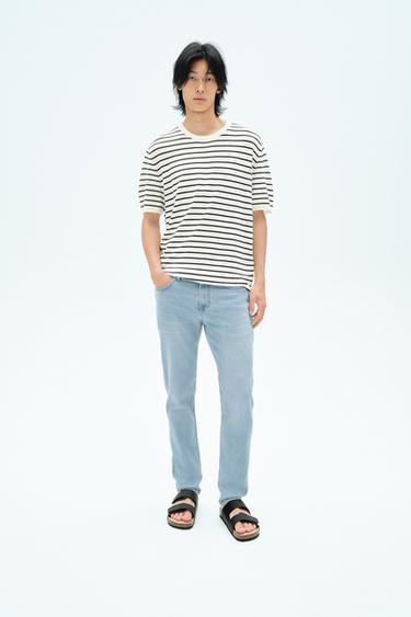 Zara SLIM FIT 修身牛仔褲 - 天藍色