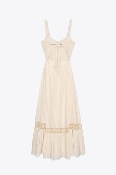 COMBINATION KNIT DRESS - Ecru by Zara - Image 5