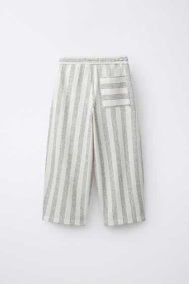 PANTALON RUSTIQUE À RAYURES - rayures de Zara - Image 1