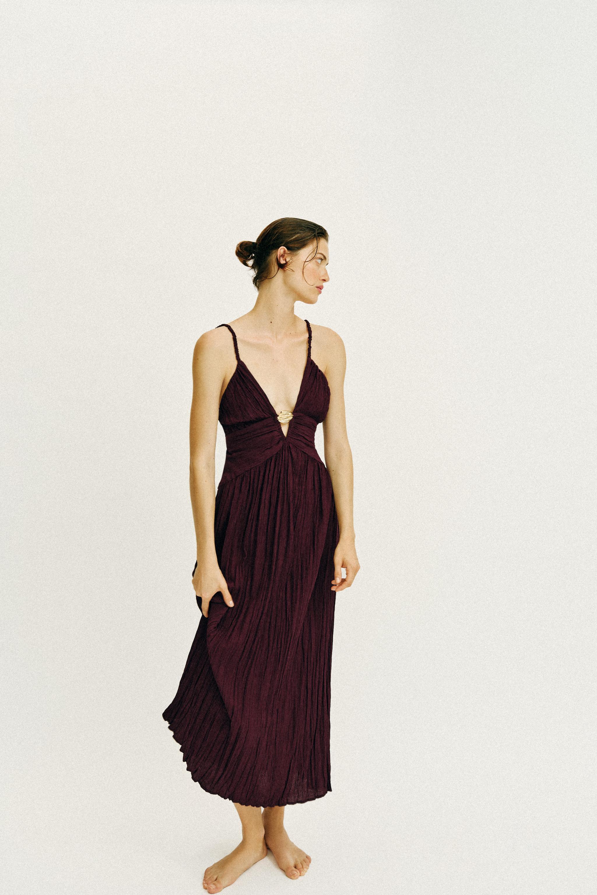 GOLD-TONE HARDWARE MIDI DRESS