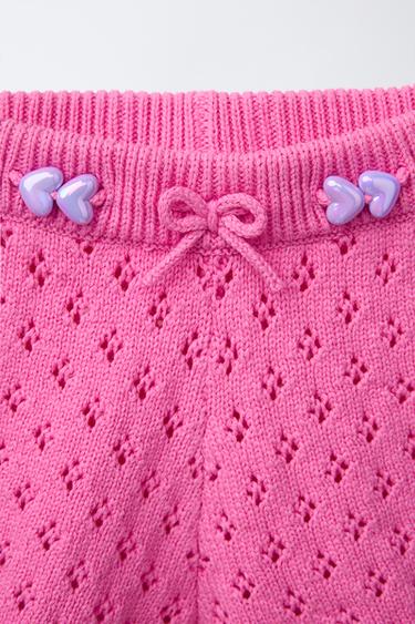 BERMUDA EN MAILLE FANTAISIE - Fuchsia de Zara - Image 2
