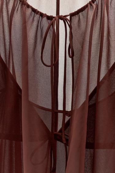 FLOWING MAXI DRESS - Brown by Zara - Image 6