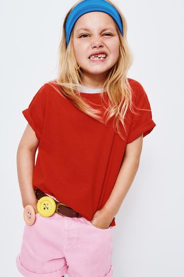 T-SHIRT UNI - Rouge de Zara - Image 1