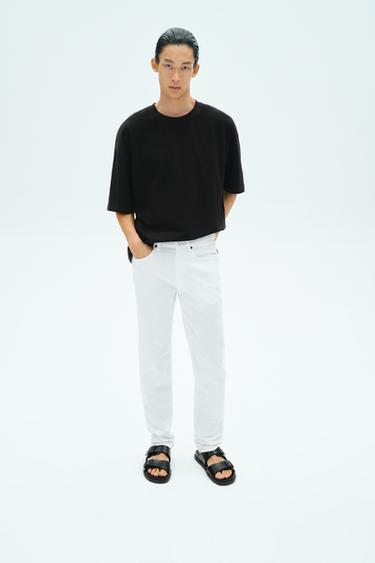 Zara SLIM FIT 修身牛仔褲 - 白色