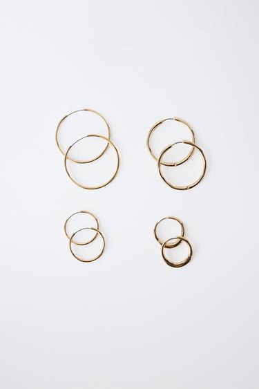 FOUR-PACK OF HOOP EARRINGS — Golden 1