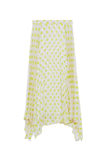 PLEATED POLKA DOT SKIRT