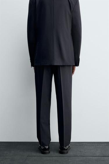 PANTALON DE COSTUME AVEC LAINE - Bleu marine de Zara - Image 2