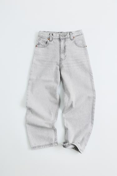 ג'ינס דנים בגזרת BAGGY RELAXED - אפור בהיר של Zara