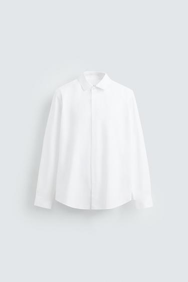 CAMISA ESTRUCTURA - Blanco de Zara - Imagen 0