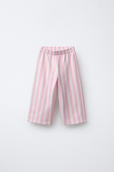 PANTALÓN CULOTTE RAYAS - Rosa de Zara