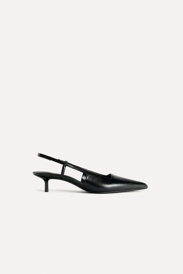CHAUSSURES À BRIDES ARRIÈRE EN CUIR 50E ANNIVERSAIRE - Noir de Zara - Image 2