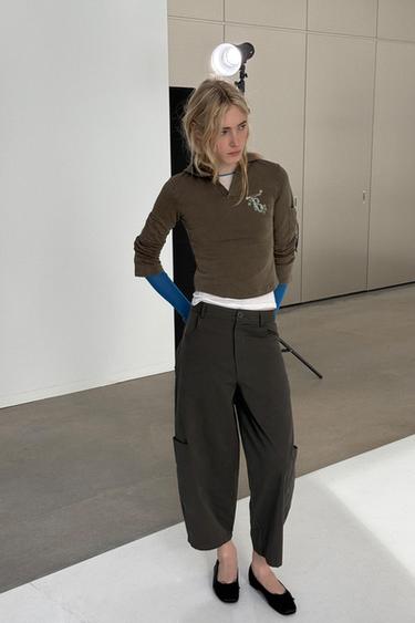 VOLUME CARGO TROUSERS - Dark khaki by Zara - Image 4