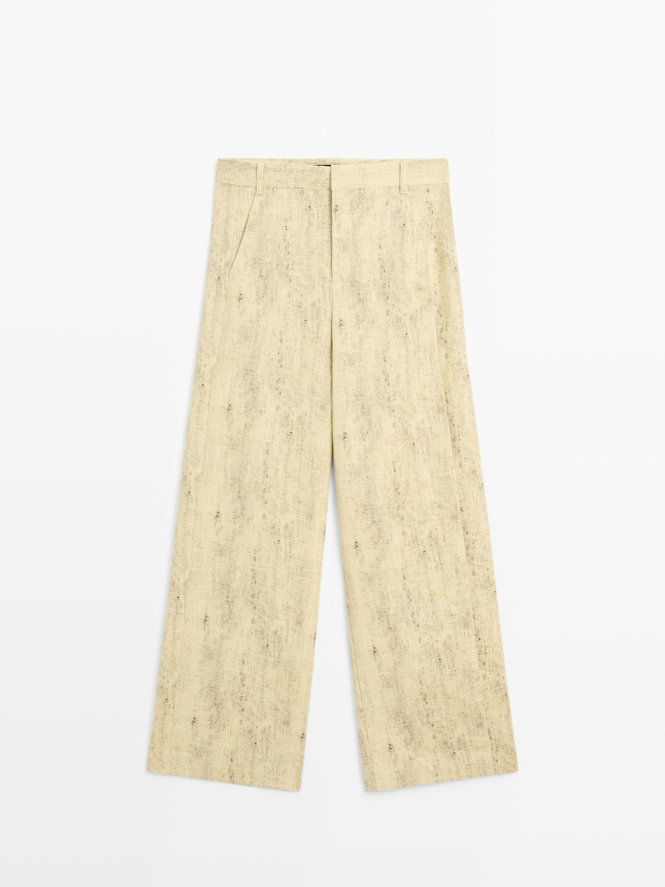 Ramie blend trousers