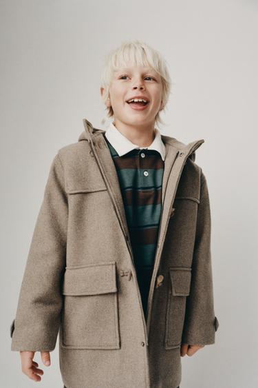 WOOL BLEND DUFFLE COAT - Beige by Zara