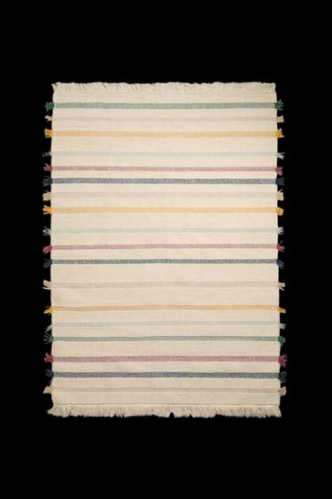 CHILDREN'S MULTICOLOURED WOOL RUG - Light beige by Zara