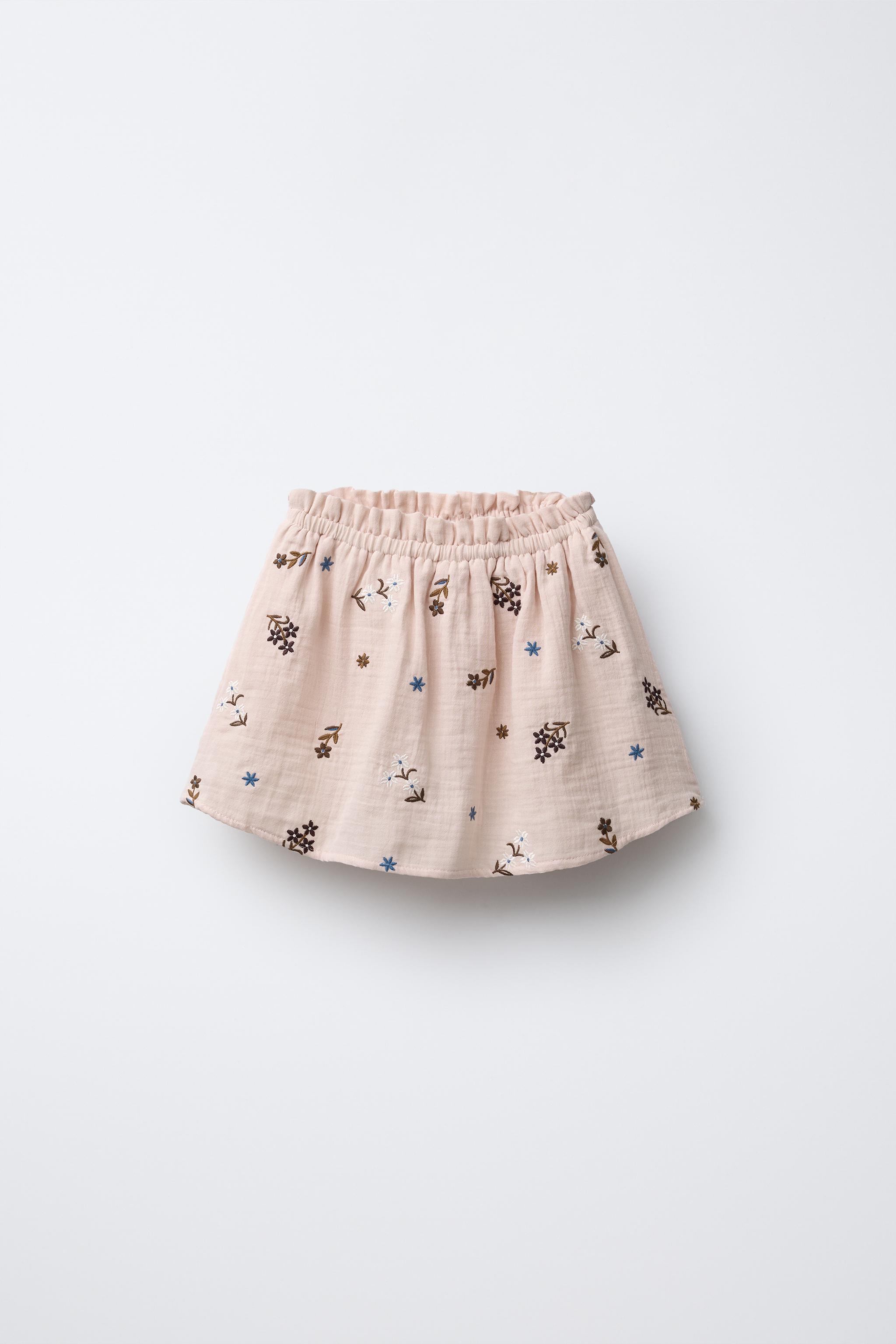 EMBROIDERED SKORT - Pale pink | ZARA United States