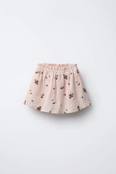 EMBROIDERED BERMUDA SKORT - Pale pink by Zara
