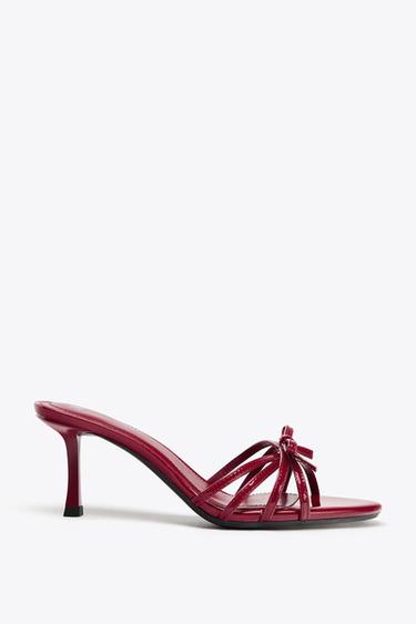 BOW HIGH-HEEL SANDALS - Red by Zara